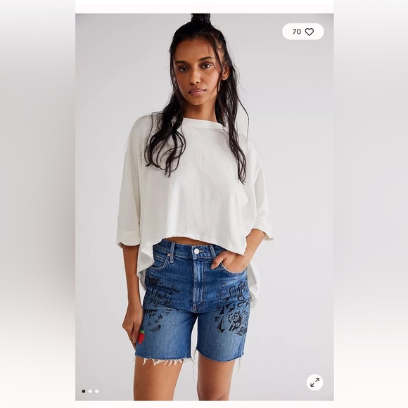 MOTHER Superior High-Waisted Smokin' Fray Shorts Never Enough Size 25 - Picture 3 of 13